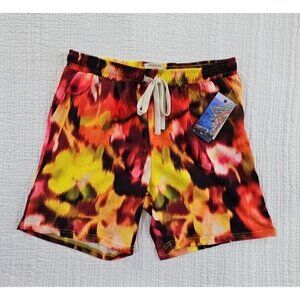 Massive Luxury Crinkle Drawstring Shorts Men's M Medium Tie Dyed Red Yellow NEW